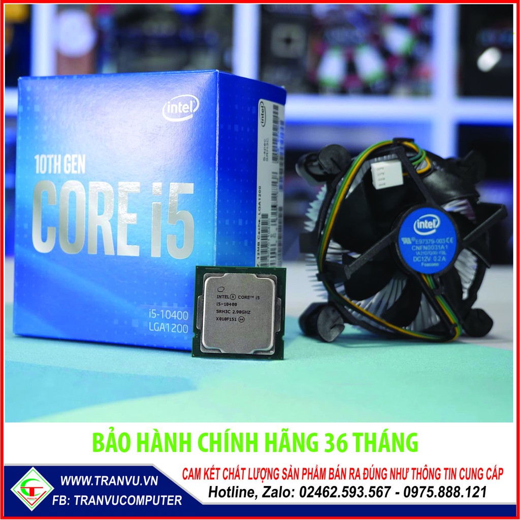 CPU Core I5 10400 Box chính hãng bảo hành 36 tháng Toàn Quốc  (2.90 GHz up to 4.30 GHz / 6C 12T / 12M Cache)