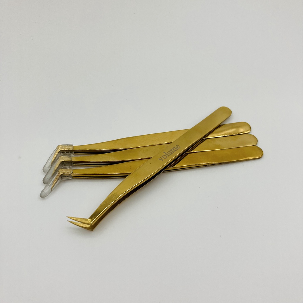 nhíp nối mi volume vàng (mũi vuông)_ dụng cụ nối mi _ mi fan _THÚY HÀ
