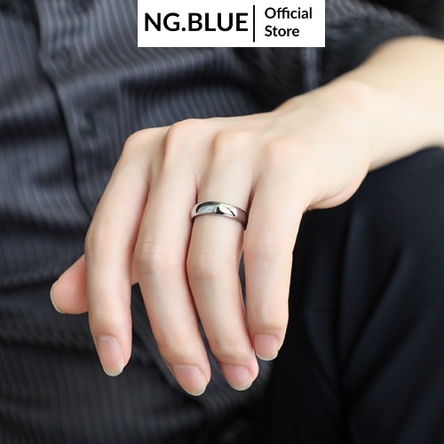 Nhẫn nữ nam bạc tròn Titan không gỉ thời trang đơn giản phong cách Hàn Quốc N10