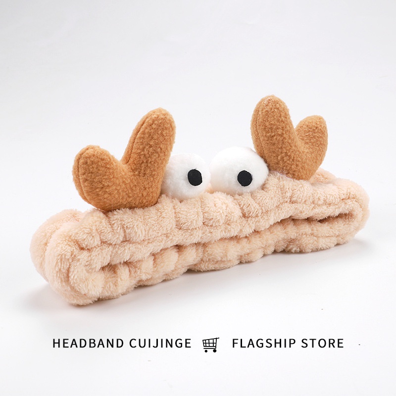 Băng đô rửa mặt bờm cài tóc turban dễ thương cute tuần lộc