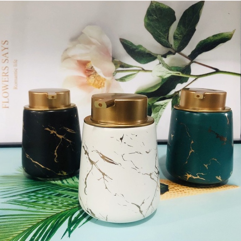 Chai Vòi Nhấn Đựng Dầu Gội Sữa Tắm Gốm Sứ 400ml Dùng Trong Khách Sạn Cao Cấp, Bình Đựng Nước Rửa Tay