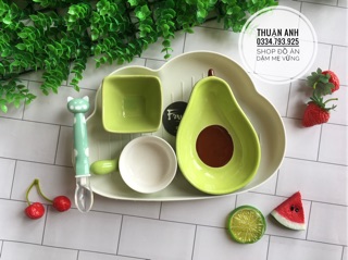 Set bát sứ ăn dặm hình TRÁI BƠ (không kèm thìa)