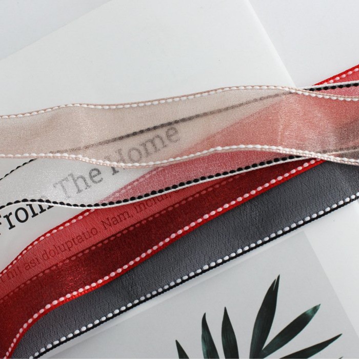 Dây thắt lưng vải voan thêu viền gắn ngọc, đai váy nữ thắt nơ thanh lịch