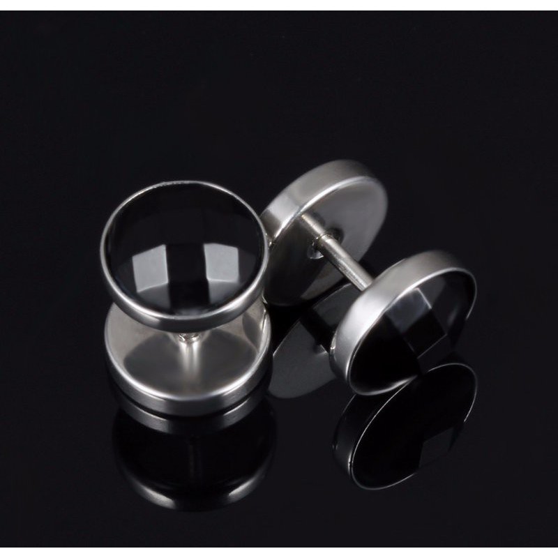 Bông Tai Nam Đá Đen Ti Tan Không Đen TT 0683 - 1 cặp