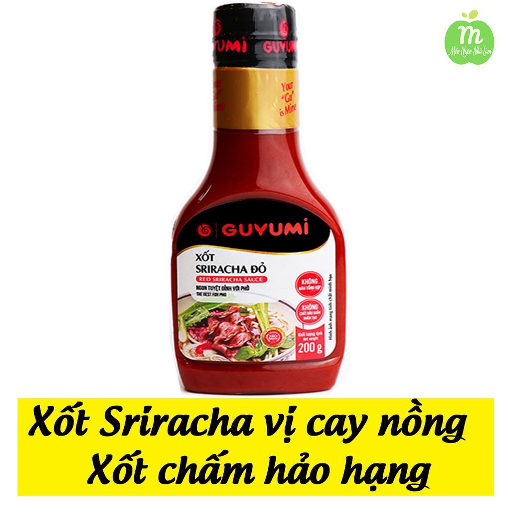 Xốt Sriracha Vị Cay Nồng Guyumi 200G - Xốt chấm Hảo Hạng