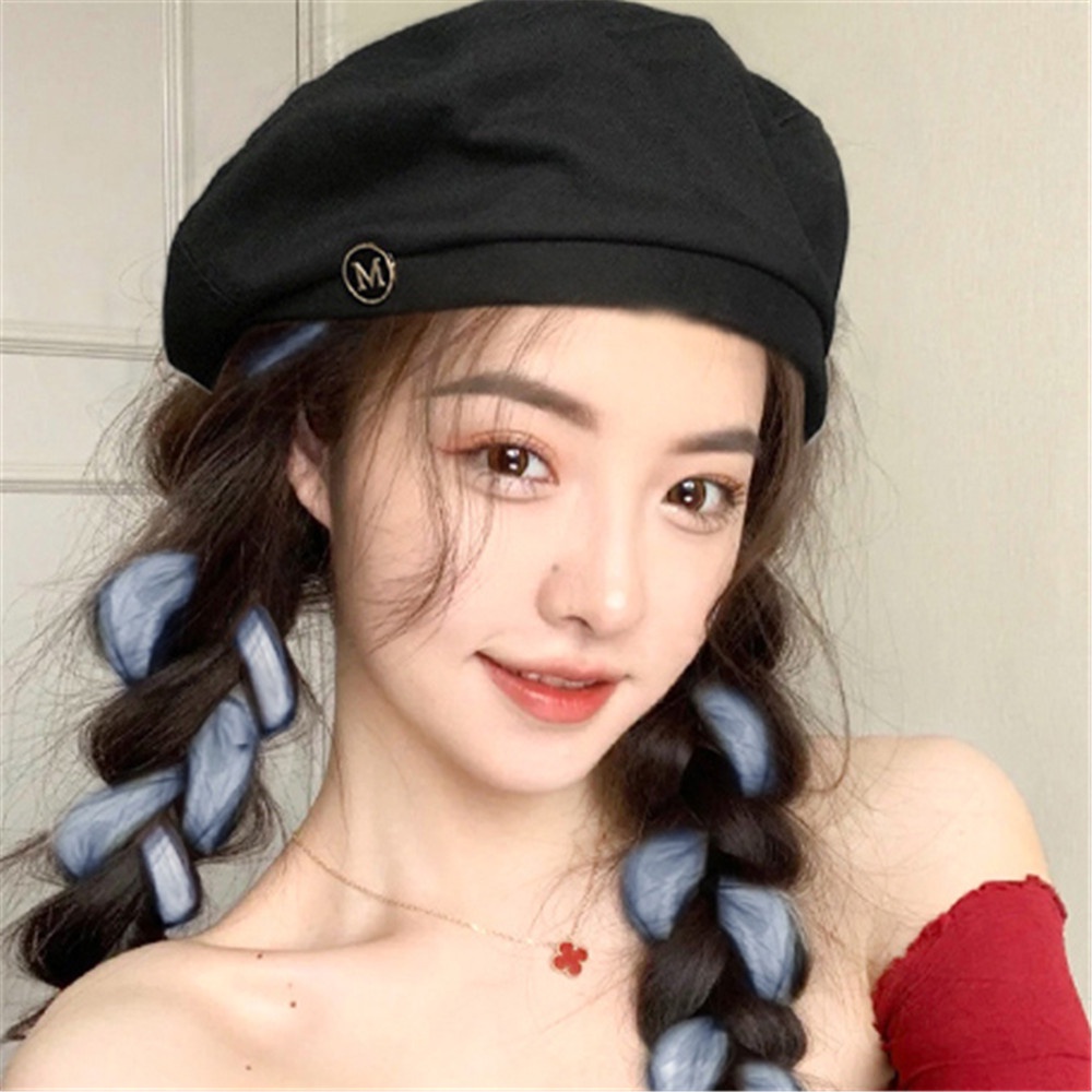 Mũ beret màu đen phong cách retro Anh Quốc thời trang cho nữ