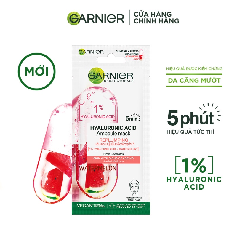 Bộ sản phẩm tinh chất cô đặc chăm da Garnier Serum 30ml x 3 Garnier Masks 15g