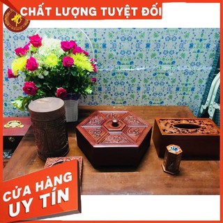 KHAY MỨT ĐỰNG BÁNH KẸO PHÚC LỘC THỌ, gỗ hương