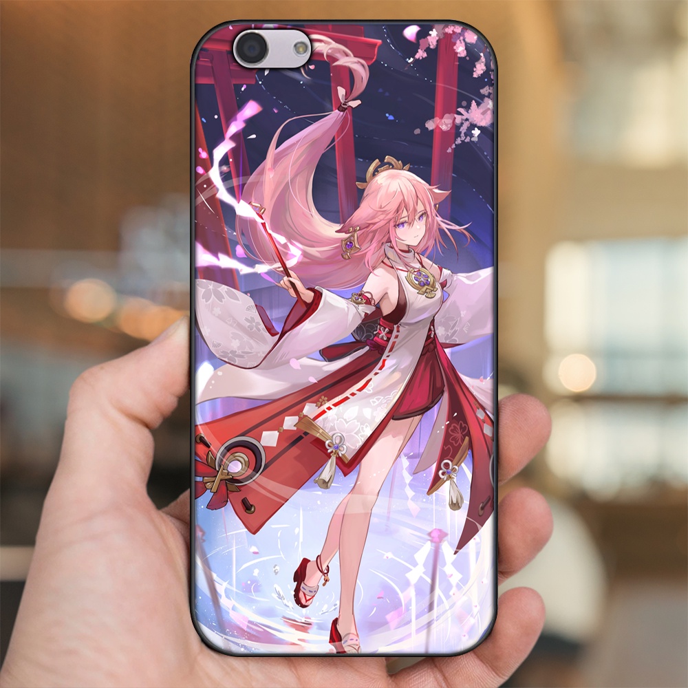Ốp lưng Oppo F1s, F3, F3 Plus viền đen in hình Yae Miko Genshin Impact