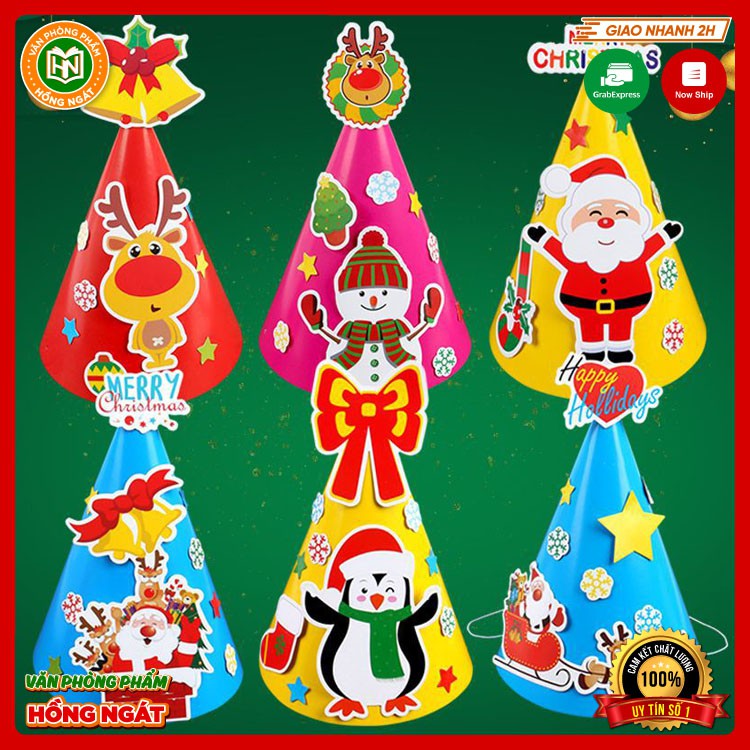Mũ Noel Giấy Trang Trí Giáng Sinh đồ chơi phát triển kĩ năng cho trẻ em phù hợp làm quà tặng cho bé từ 3 tuổi