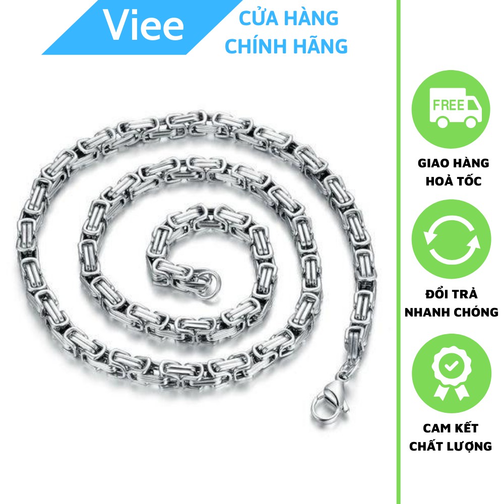 Dây Chuyền Inox Nam Cao Cấp Hàn Quốc Sang Trọng Không Gỉ Ziczac Màu Trắng