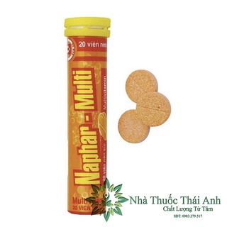 Naphar-Multi Plus Bổ Sung Vitamin Tăng Cường Đề Kháng Nâng Cao Sức Khỏe Tuýp 20 Viên Nén Sủi