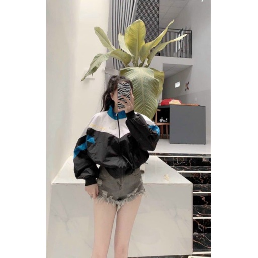 Áo khoác dù nữ form rộng 2 lớp phối màu