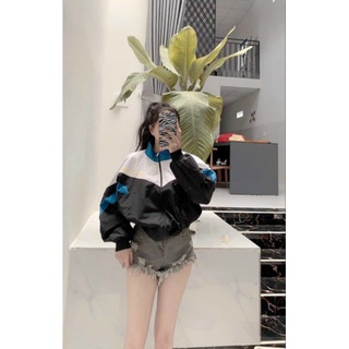 Áo khoác dù nữ form rộng 2 lớp phối màu