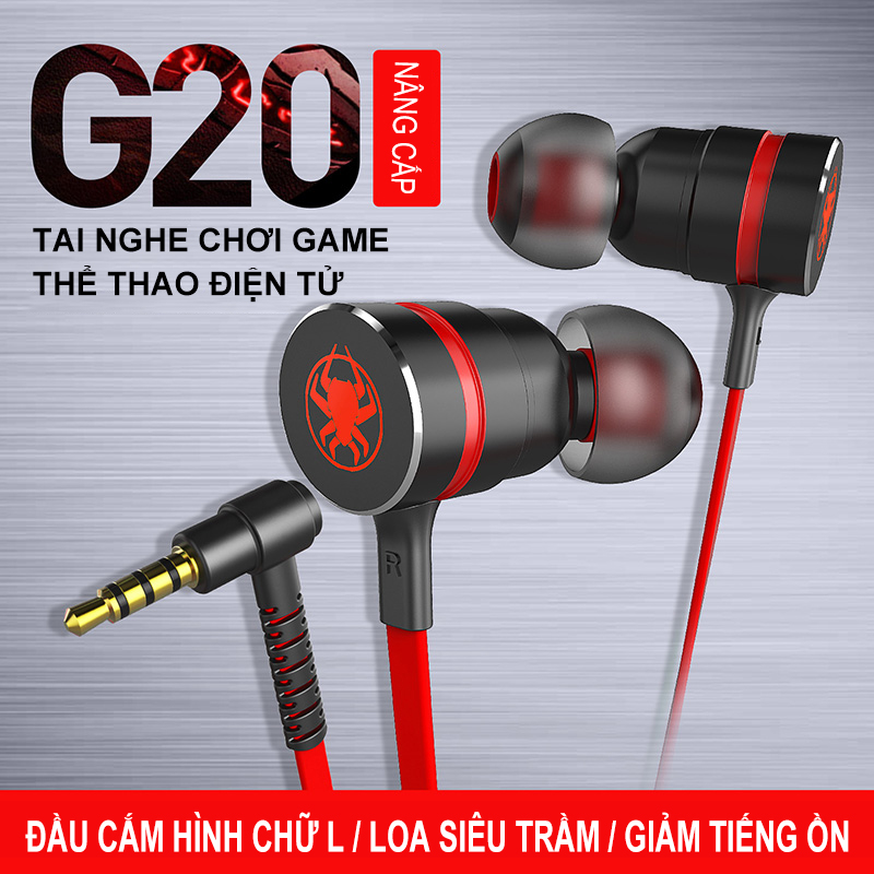 Tai nghe Game thủ Plextone G20, tai nghe in ear gaming cáp chuyển đổi dùng cho máy tính PC Gaming và Laptop Gaming-NBG20