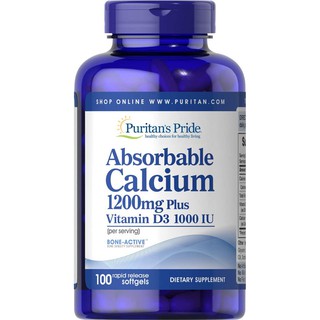 Thực phẩm chức năng bổ sung Canxi Puritan's Pride Absorbable Calcium 600mg Plus Magnesium 300mg 60 viên