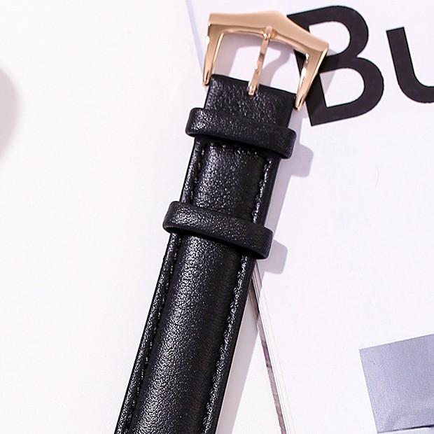 Đồng hồ nữ đeo tay dây da Guou viền mạ vàng chính hãng chống nước tuyệt đối 8076 | BigBuy360 - bigbuy360.vn