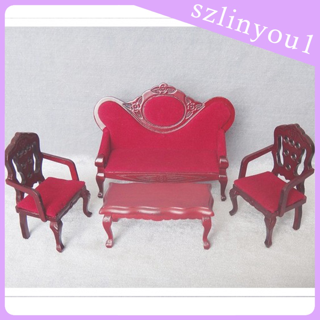 Mô Hình Ghế Sofa Phong Cách Vintage Tỉ Lệ 1 / 12 Trang Trí Nhà Búp Bê