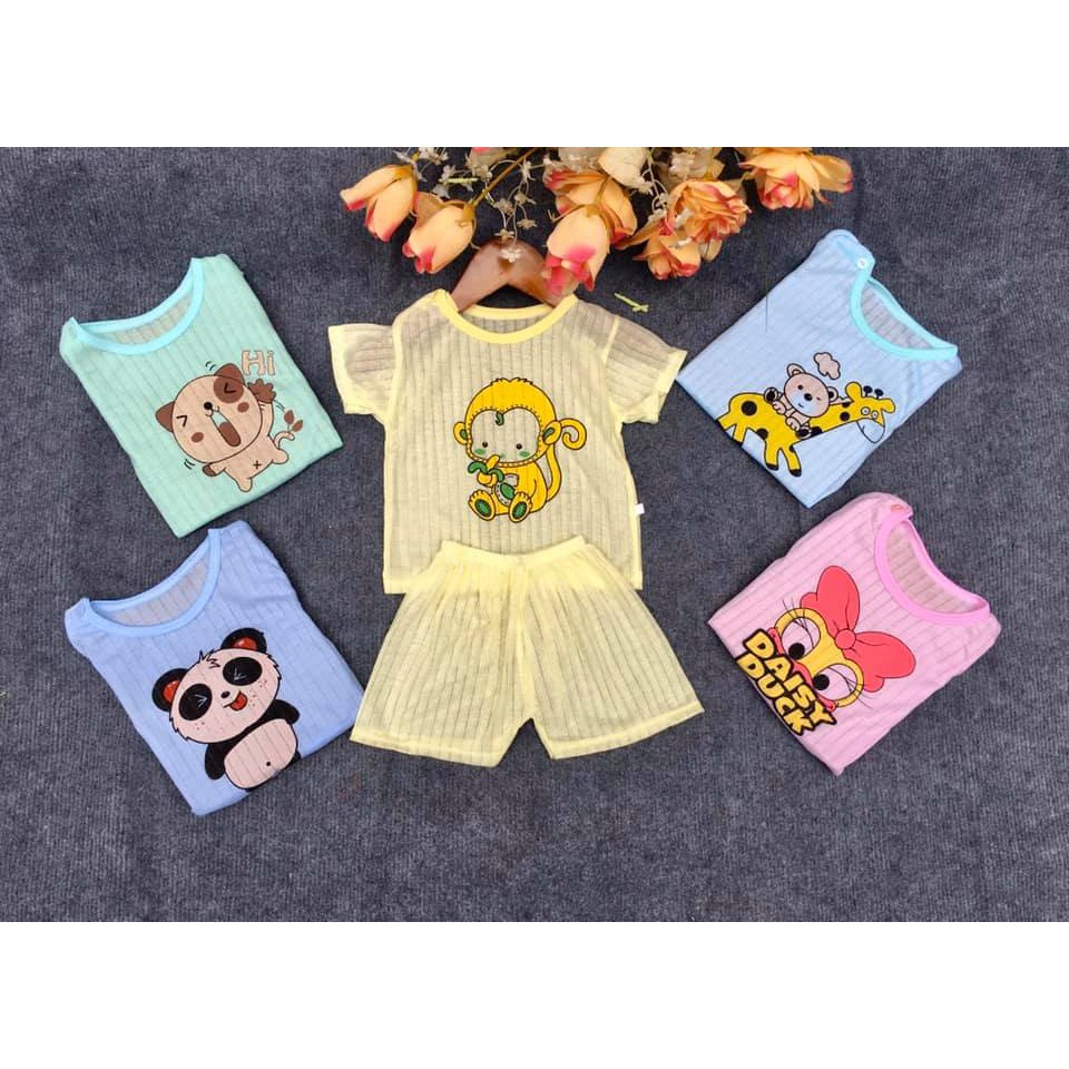 SIZE Bộ cotton giấy mỏng mát cho bé trai bé gái - SSCT