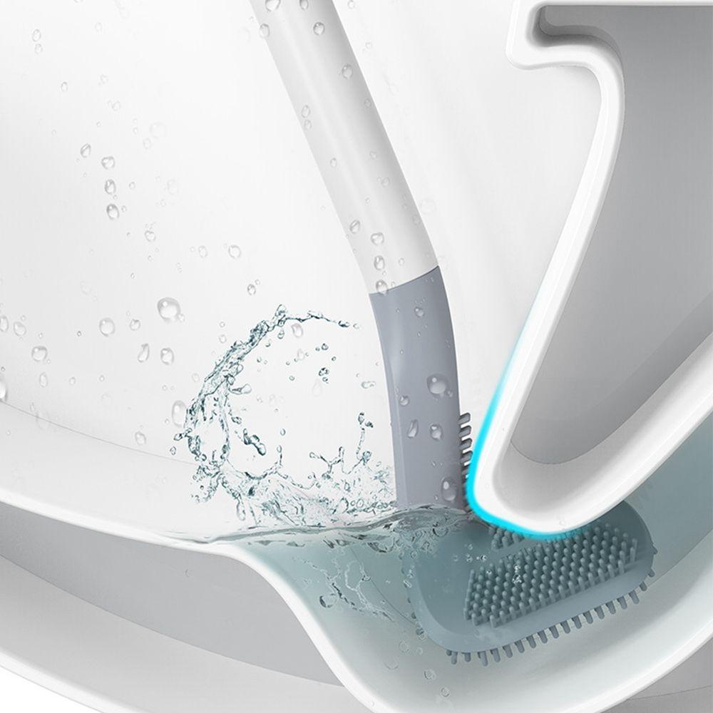 Bàn Chải Vệ Sinh Toilet Bằng Silicone Cán Dài Tiện Dụng