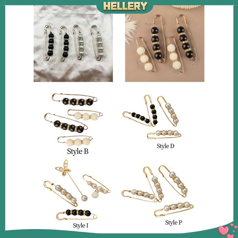 Set 4 Ghim Cài Thắt Lưng Đính Ngọc Trai Trang Trí Quần Jean / Áo Sơ Mi / Khăn Choàng DIY