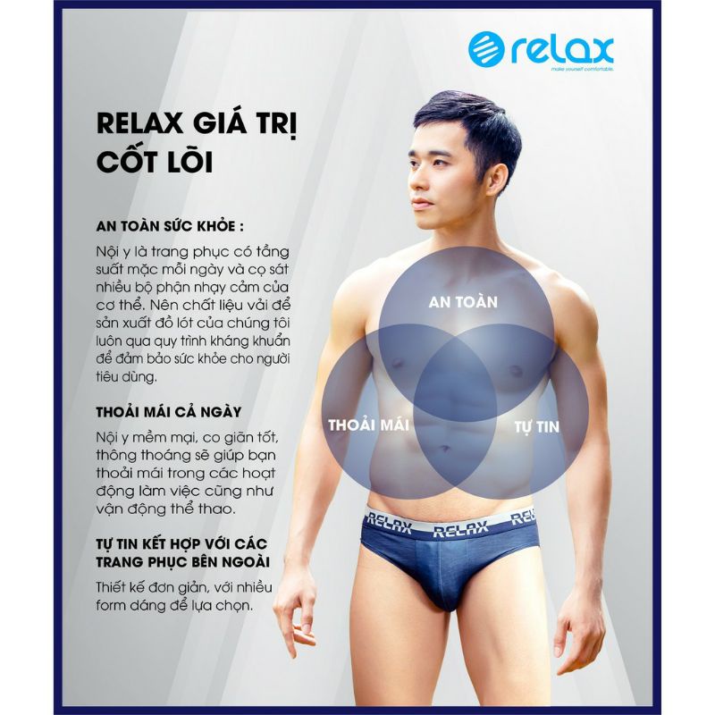 [Mã FAMARAL2 giảm 10K đơn 50K] Quần lót nam sịp đùi Relax Rltk54( chất liệu vải Cotton Usa)