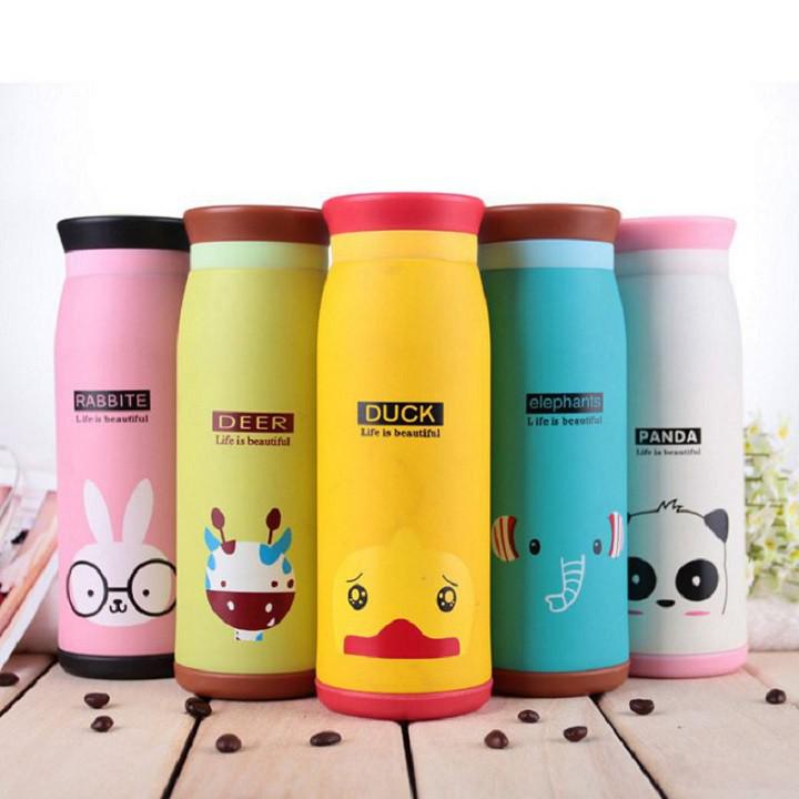 [LOẠI LỚN] Bình giữ nhiệt hình thú loại 500ml chất liệu inox nắp đậy kín đáo chắc chắn siêu rẻ size 20