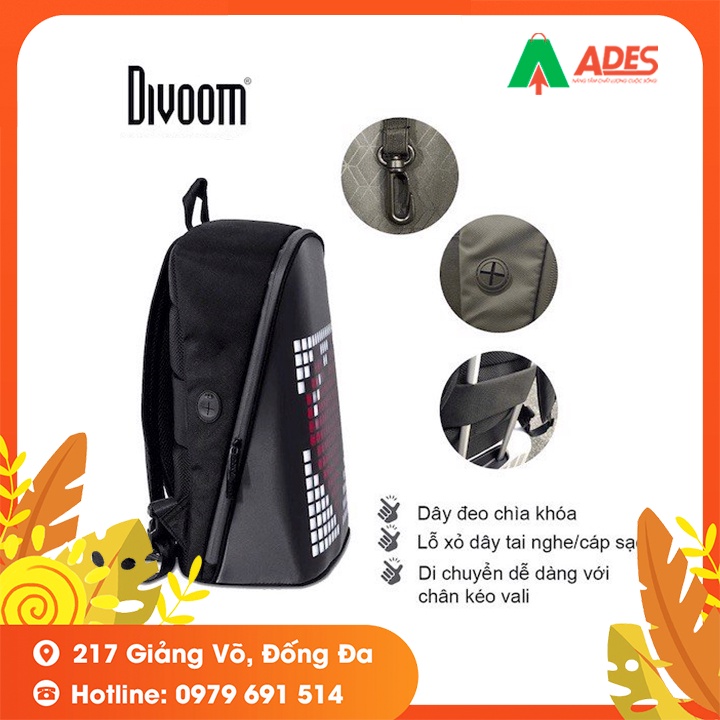 Balo Divoom Pixoo Backpack - Bảo Hành Chính Hãng - Có Màn Hình LED, Ngăn Chứa Lớn, Chống Thấm Nước - NEW 2021