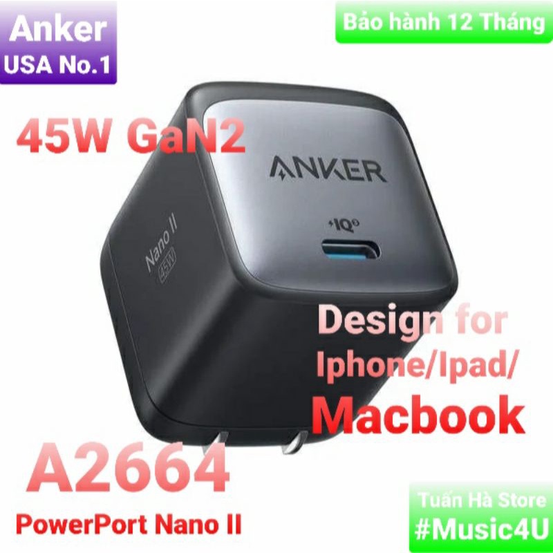 Củ sạc siêu nhanh Anker Powerport A2664 45W A2017 30W A2615 Tuấn Hà Store
