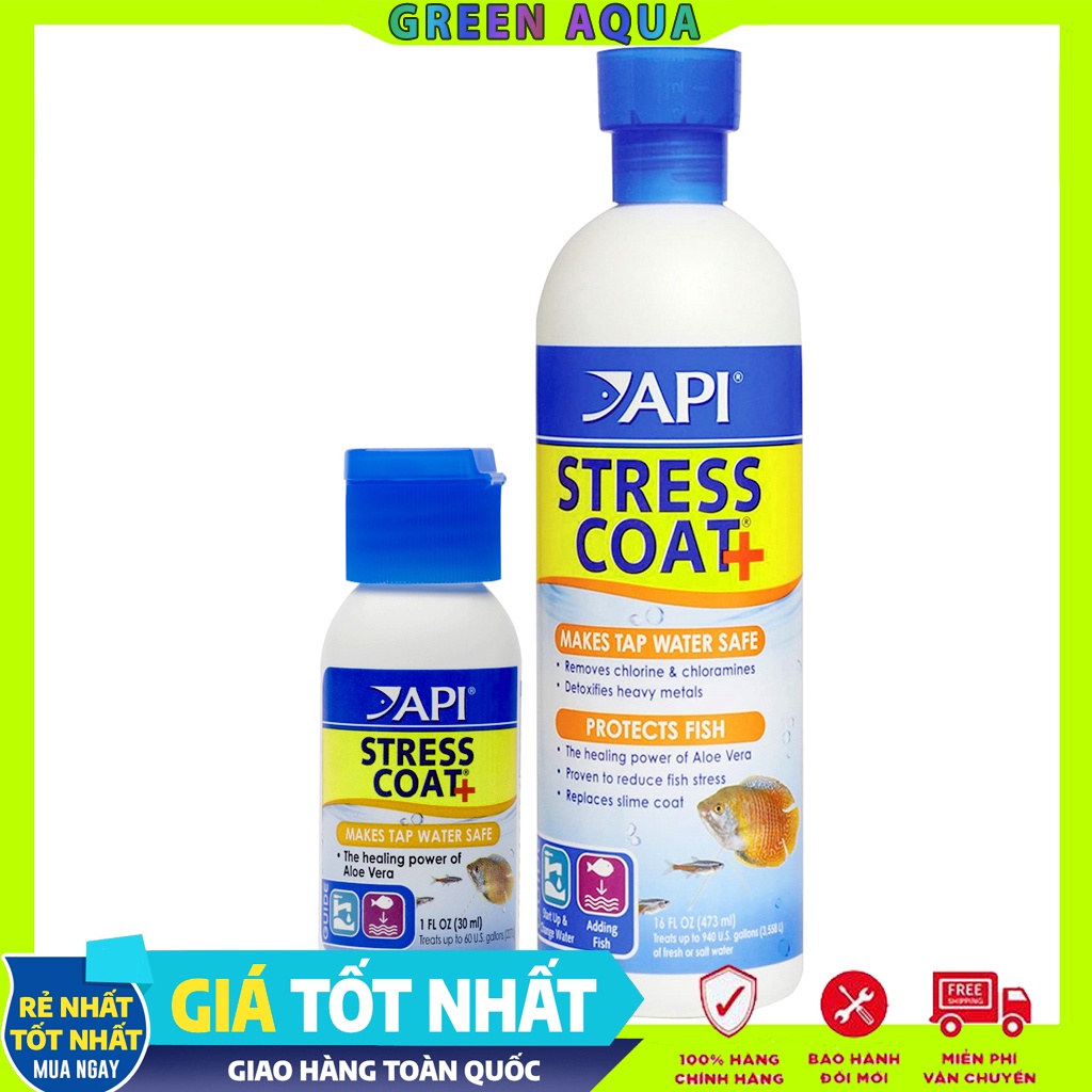 API - Stress Coat+  | Giảm Stress, khử Clo cho hồ cá cảnh thủy sinh