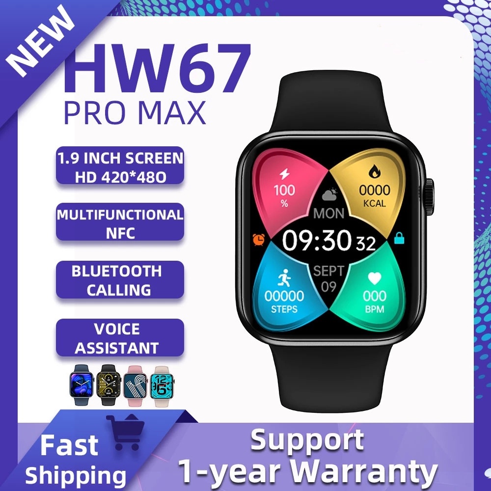 Đồng Hồ Thông Minh HW67 Pro max NFC Hỗ Trợ Theo Dõi Giấc Ngủ Máu Series 7 pk DT100 IWO13