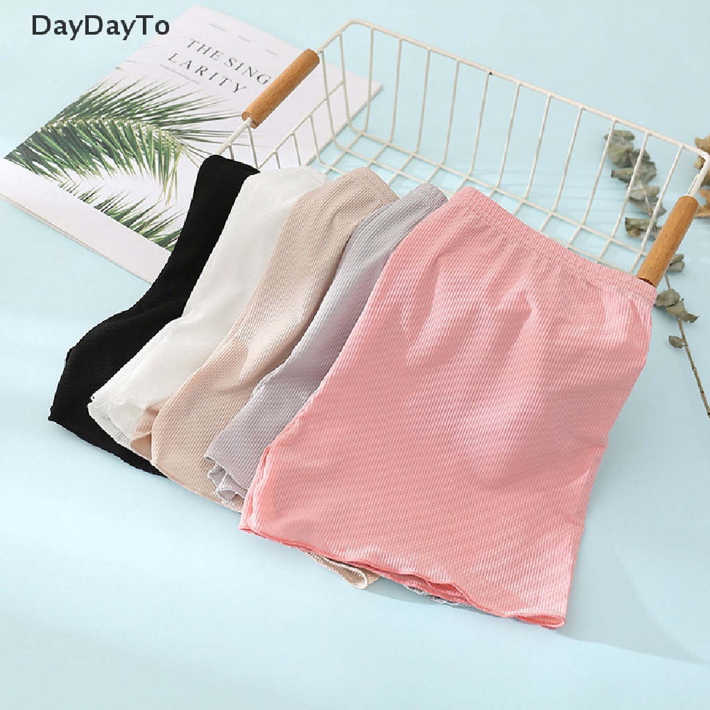 Daydoyto Quần Lót Ngắn Viền Lượn Sóng Mặc Ở Nhà / Tiệc Tùng Ngoài Trời Màu Trắng / Đen / Hồng Kẻ Sọc Gợn Sóng An Toàn Cho Nữ