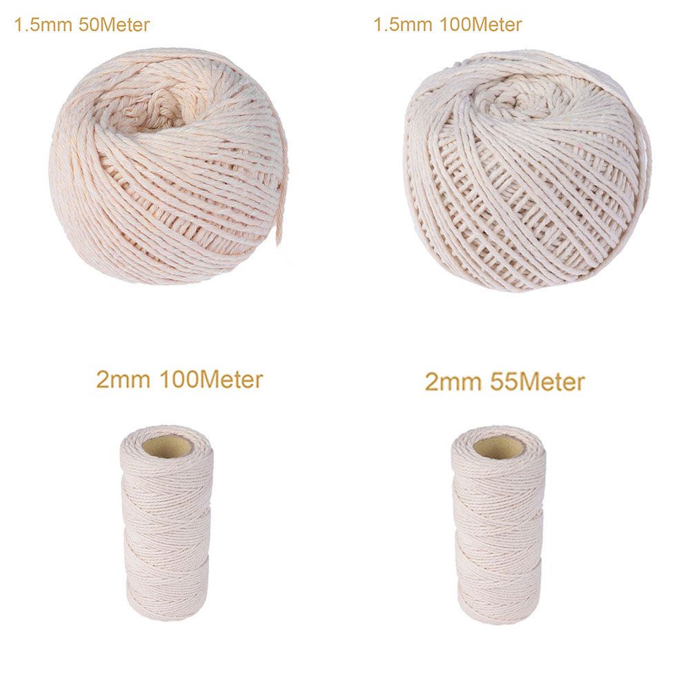 Cuộn Dây Cotton 100% Màu Be Dùng Làm Đồ Thủ Công Diy Mới
