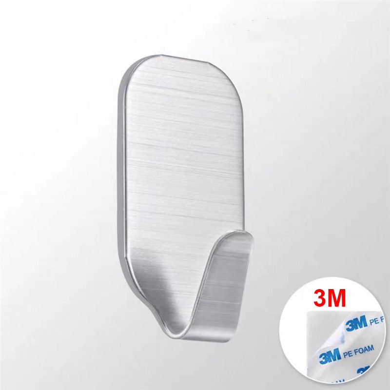 Giá Đỡ Khăn Tắm / Quần Áo 3M Bằng Thép Không Gỉ Dán Tường Không Cần Đục Lỗ