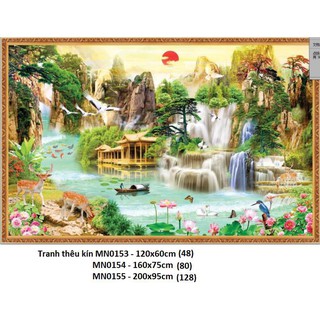 Tranh Thêu Chữ Thập Phong Cảnh KT:120x60cm-160x75cm-200x 95cm(THÊU KÍN)
