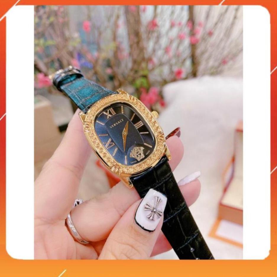 Đồng hồ nữ versace dây da, viền mặt thép tinh tế, siêu bền bảo hành 12 tháng