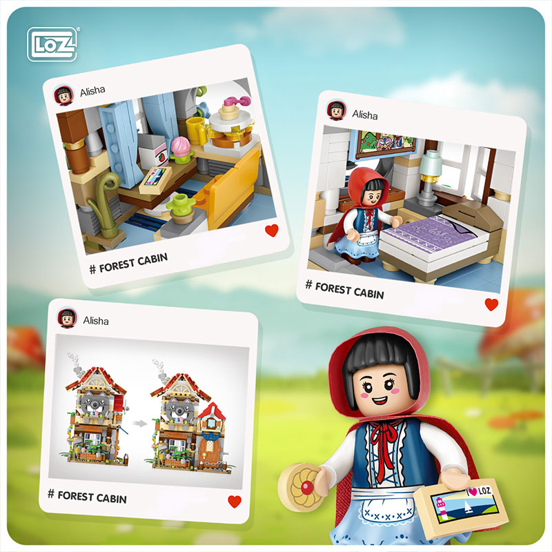 Bộ mô hình lắp ráp nhân vật cô bé quàng khăn đỏ/bạch tuyết