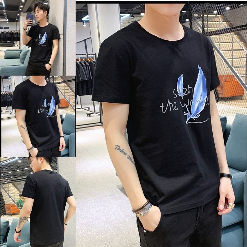 Áo thun nam tay ngắn Cổ Tròn Cá Tính Baokawang. chiếc lá | BigBuy360 - bigbuy360.vn