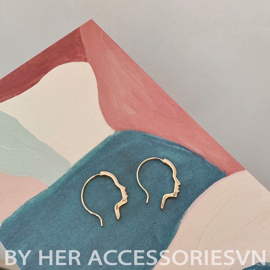 Bông tai nữ cổ điển &quot; The Face&quot; độc đáo cá tính Her Aceessories | H19