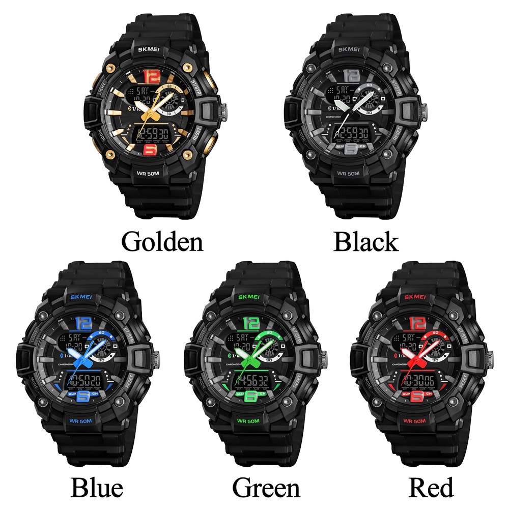 Đồng Hồ Điện Tử Đa Năng SKMEI 1529 Hiển Thị 5 Ba Thanh Chống Thấm Nước