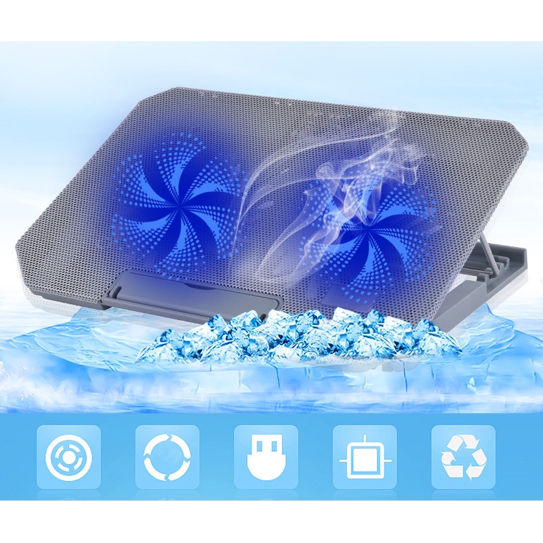 Đế tản nhiệt laptop ZTU SMART R2 Với Hai Quạt Siêu Mát Dùng Cho Máy 14 đến 17 inch