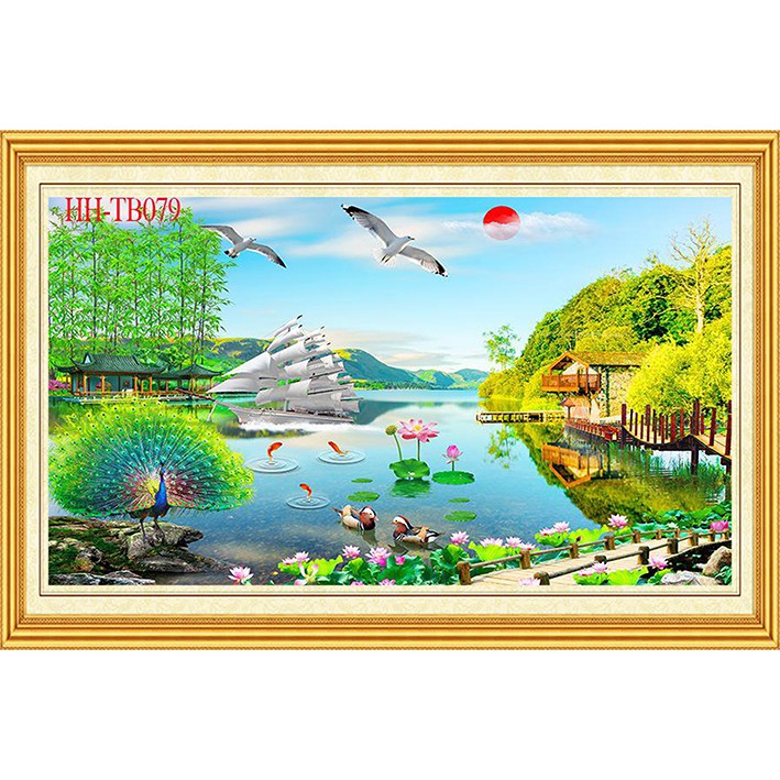 Tranh  PP Dán Tường 3D , Nhựa PP Có Keo Sẵn Lột Ra Dán ,Bao Lau Nước
