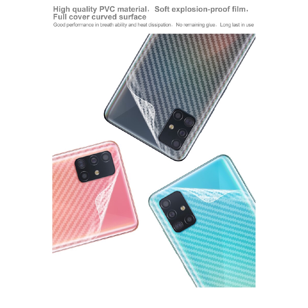 Miếng dán bảo vệ mặt lưng điện thoại Samsung Galaxy S20 Plus A51 A71 Note 10 Lite S10 Plus Note 8 9