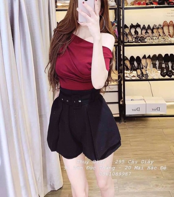 QUẦN SHORT S32 KÈM BELT SIÊU ĐẸP CHẤT TUYẾT MƯA THỜI TRANG BANAMO FASHION QUẦN SHORT KÈM BELT ĐEN 632 | WebRaoVat - webraovat.net.vn