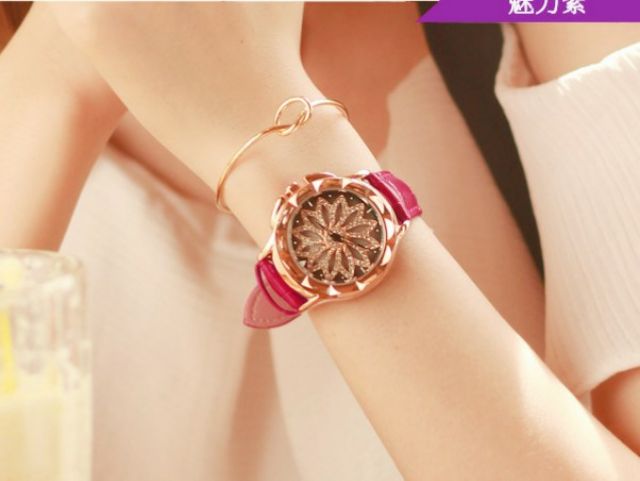 Đồng Hồ Nữ LRUISI Bông Tuyết Xoay Chính Hãng