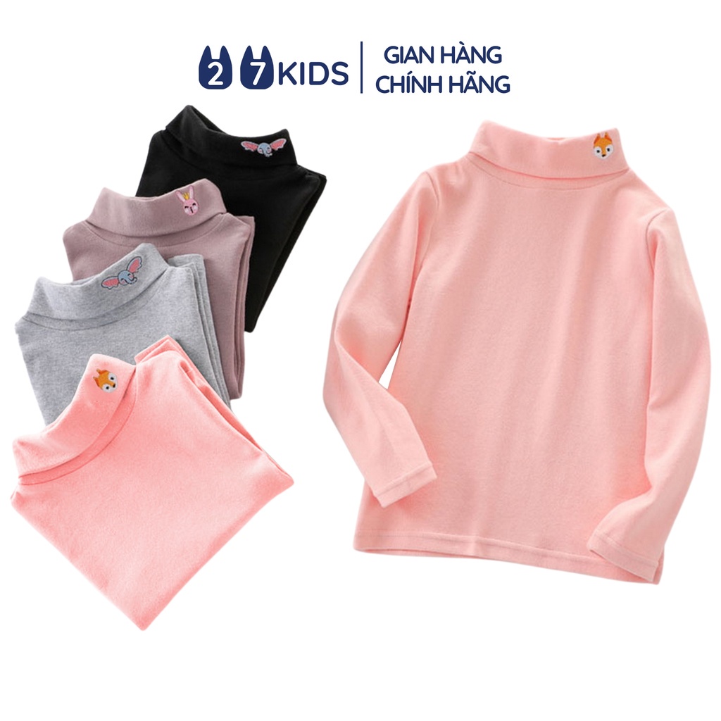 Áo thun cổ lọ dài tay bé gái 27Kids áo thu đông cao cổ nữ cho trẻ từ 2-10 tuổi GLTN1 - HÀNG MỚI VỀ