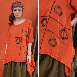 ÁO XÔ VẠT XÉO VẼ HỌA TIẾT