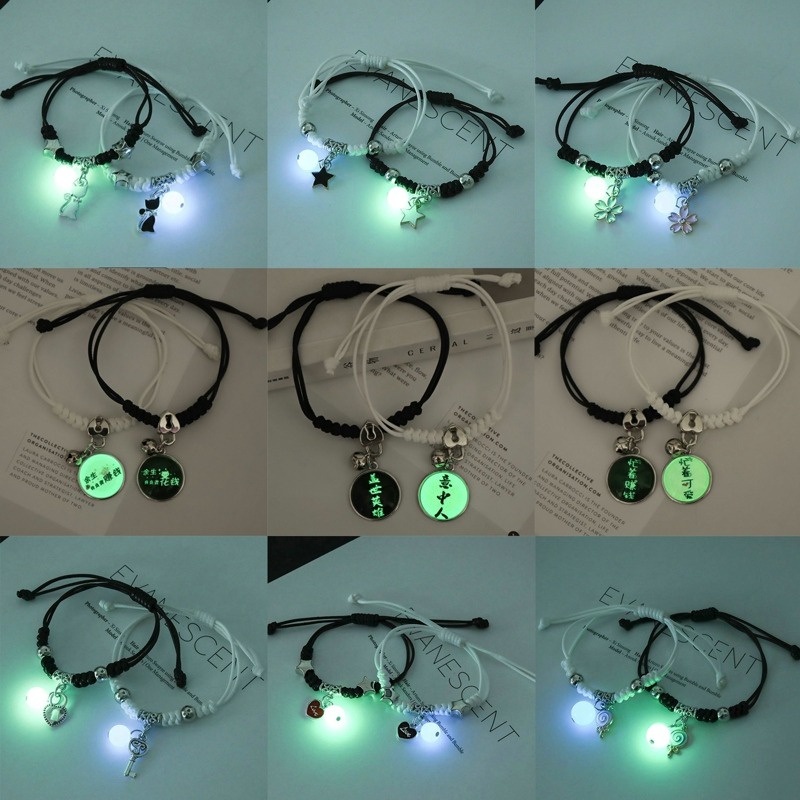 Set 2 Vòng Tay Dạ Quang Thời Trang Cho Cặp Đôi
