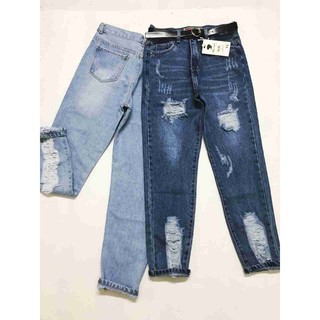 Quần Baggy Jean Rách Nhiều