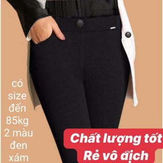 Quần tây thun nữ có BIG Size đến 85kg chất thun cotton co giãn có 2 kiểu khóa kéo và lưng thun phù hơp mọi lứa tuổi